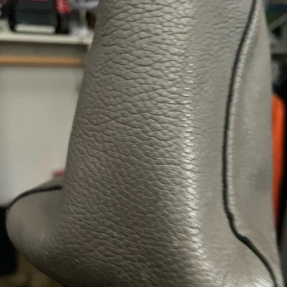 Coach Gray Leather Tote with Chain Handles and Turnlock - Picture 8 of 16